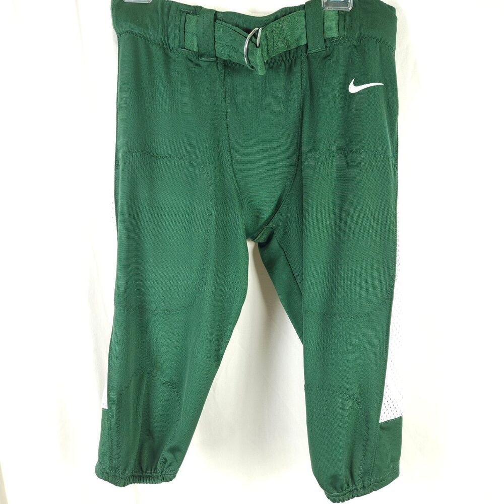 Nike Men's Green White Belted Football‎ Pants Large NWT Stretch